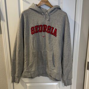 Nike Gray Hoodie with Red Georgia Arch Logo - Men's XXL